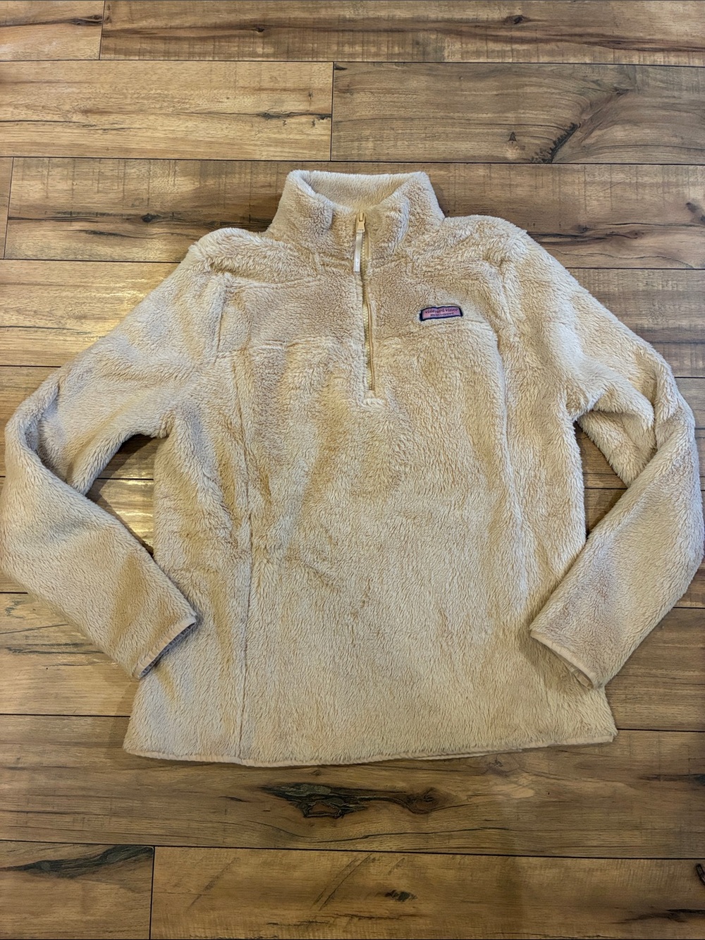 Vineyard Vines Cream Plush Half-Zip Turtleneck Pullover